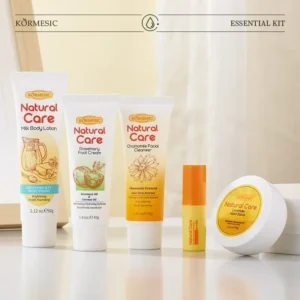 Skincare products displayed on a light background.