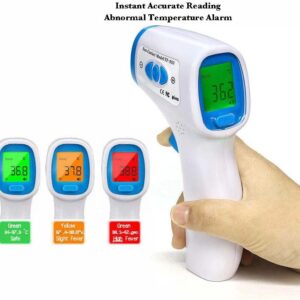 Handheld infrared thermometer for non-contact temperature measurement.